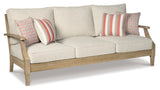 Clare View Outdoor Sofa with Coffee Table in Beige from Ashley Furniture - Luna Furniture