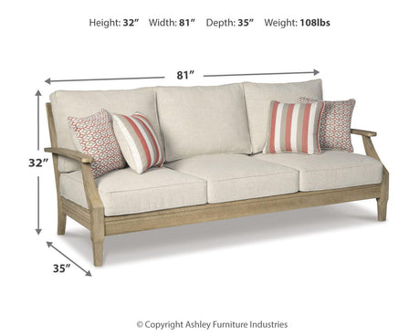 Clare View Outdoor Sofa and Loveseat in Beige from Ashley - Luna Furniture