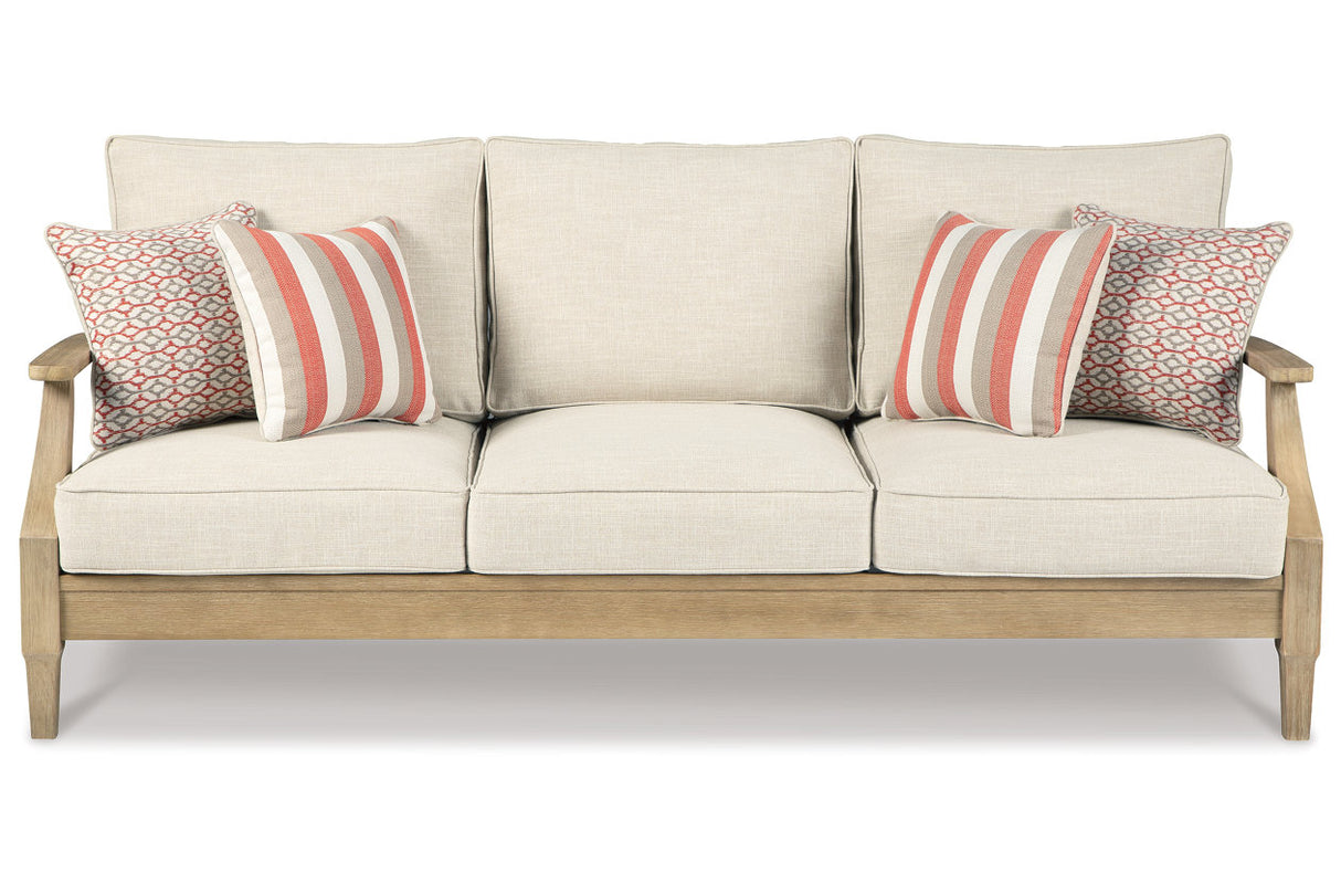 Clare View Beige Outdoor Sofa, Loveseat and Lounge Chair from Ashley - Luna Furniture