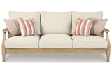 Clare View Beige Outdoor Sofa, Loveseat and Lounge Chair from Ashley - Luna Furniture