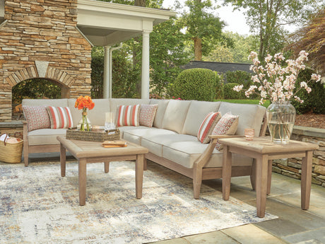 Clare View Beige 4-Piece Outdoor Sectional from Ashley Furniture - Luna Furniture