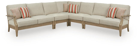 Clare View Beige 5-Piece Outdoor Sectional from Ashley - Luna Furniture