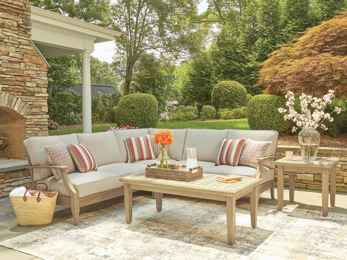 Clare View Beige 3-Piece Outdoor Sectional from Ashley - Luna Furniture