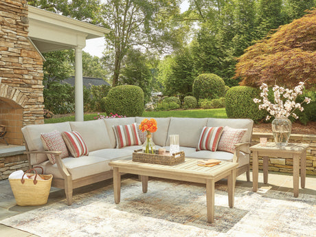 Clare View Beige 3-Piece Outdoor Sectional from Ashley Furniture - Luna Furniture