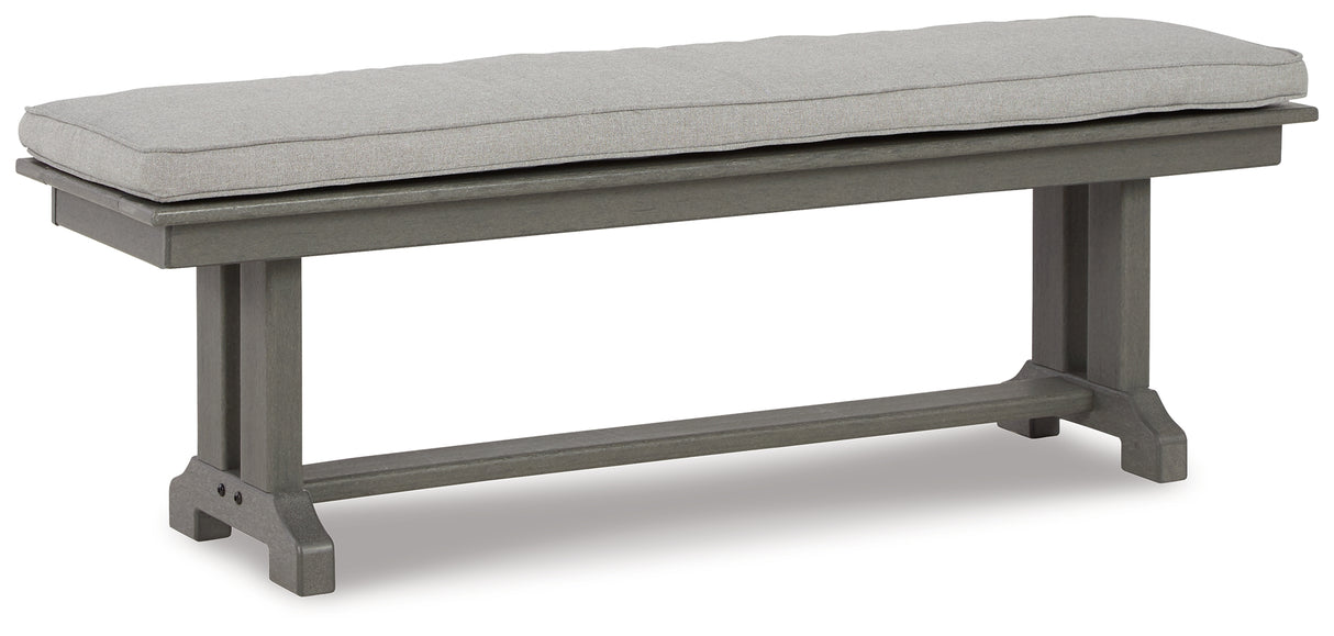 Visola Gray Bench with Cushion from Ashley Furniture - Luna Furniture