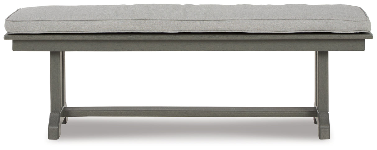 Visola Gray Bench with Cushion from Ashley Furniture - Luna Furniture
