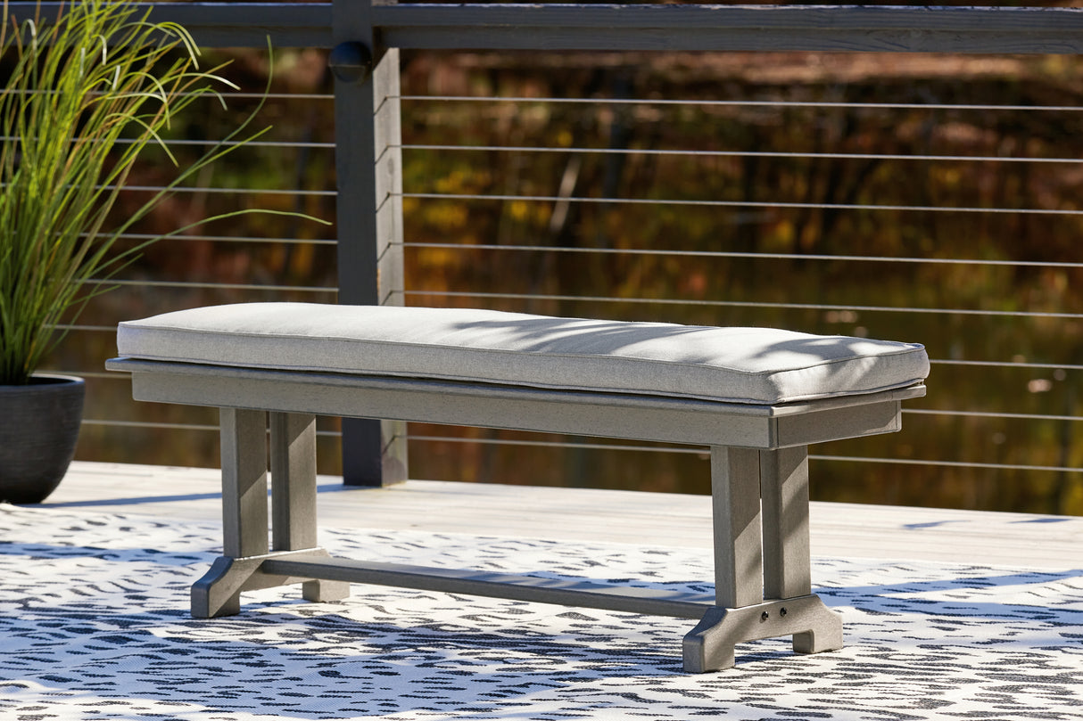 Visola Gray Bench with Cushion from Ashley Furniture - Luna Furniture
