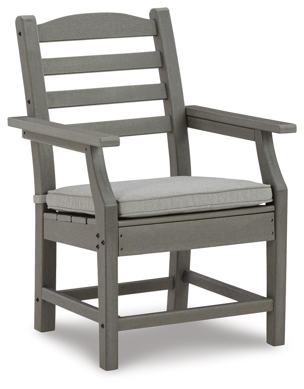 Visola Gray Arm Chair with Cushion (Set of 2) from Ashley - Luna Furniture