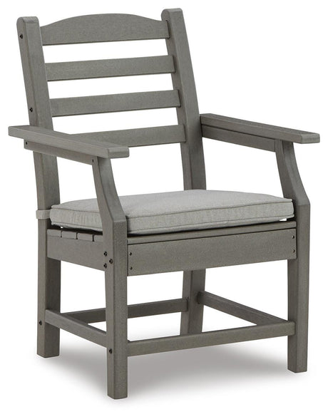Visola Gray Arm Chair with Cushion (Set of 2) from Ashley - Luna Furniture