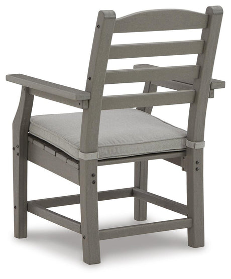 Visola Gray Arm Chair with Cushion (Set of 2) from Ashley - Luna Furniture