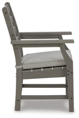 Visola Gray Arm Chair with Cushion (Set of 2) from Ashley - Luna Furniture
