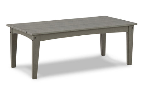 Visola Gray Outdoor Loveseat, 2 Lounge Chairs and Coffee Table from Ashley - Luna Furniture