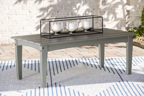 Visola Outdoor Coffee Table with 2 End Tables in Gray from Ashley Furniture - Luna Furniture
