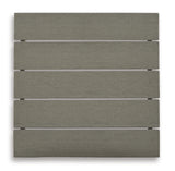 Visola Outdoor Sofa and Loveseat with 2 Lounge Chairs and End Table in Gray from Ashley Furniture - Luna Furniture