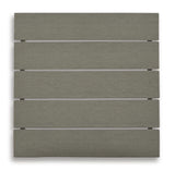 Visola Outdoor Sofa and Loveseat with 2 Lounge Chairs and End Table in Gray from Ashley Furniture - Luna Furniture