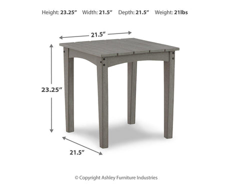 Visola Gray Outdoor End Table from Ashley Furniture - Luna Furniture