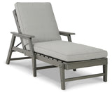 Visola Gray Chaise Lounge with Cushion from Ashley - Luna Furniture