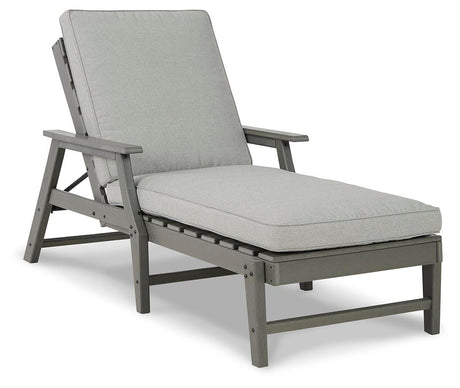 Visola Gray Chaise Lounge with Cushion from Ashley Furniture - Luna Furniture