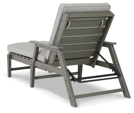Visola Gray Chaise Lounge with Cushion from Ashley - Luna Furniture