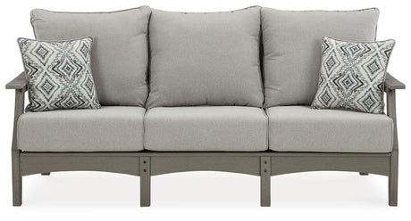 Visola Gray Outdoor Sofa with Cushion from Ashley - Luna Furniture