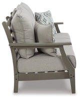 Visola Gray Outdoor Sofa with Cushion from Ashley Furniture - Luna Furniture