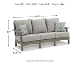 Visola Gray Outdoor Sofa with Cushion from Ashley - Luna Furniture