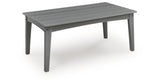 Cove Beach Outdoor Sofa and Loveseat with Coffee Table in Gray from Ashley Furniture - Luna Furniture