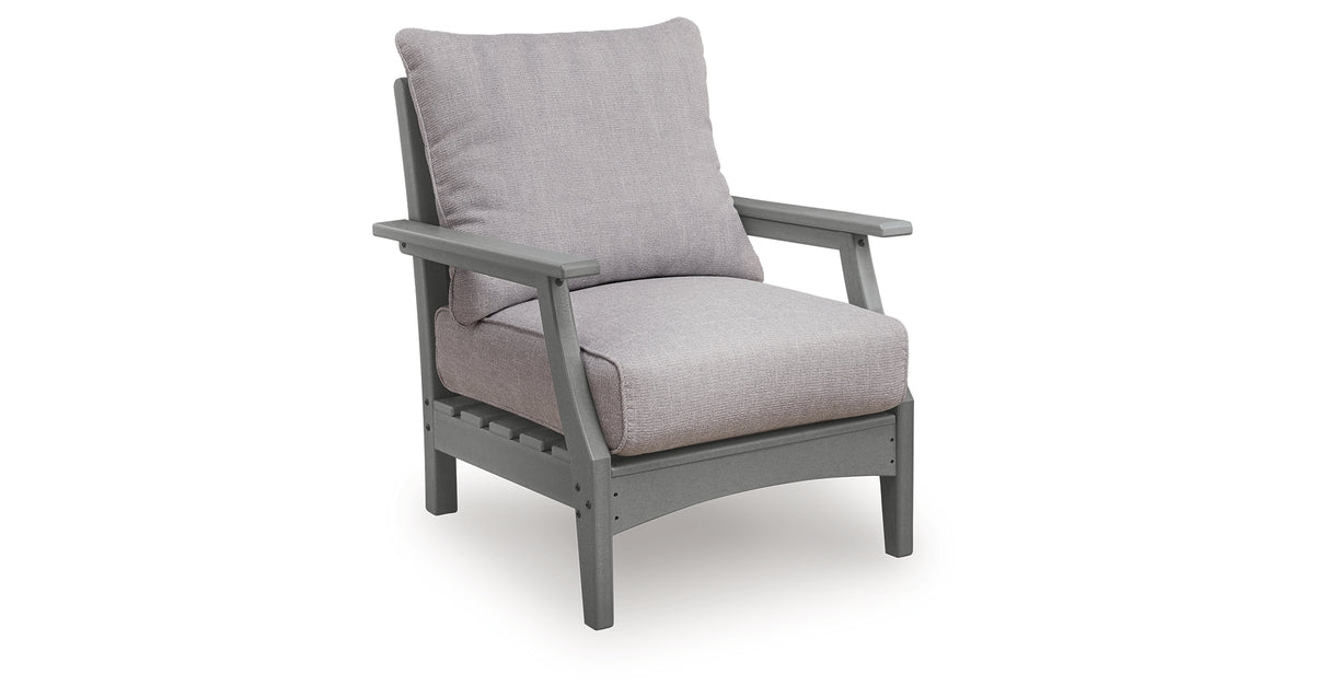Cove Beach Outdoor Sofa with 2 Lounge Chairs in Gray from Ashley Furniture - Luna Furniture