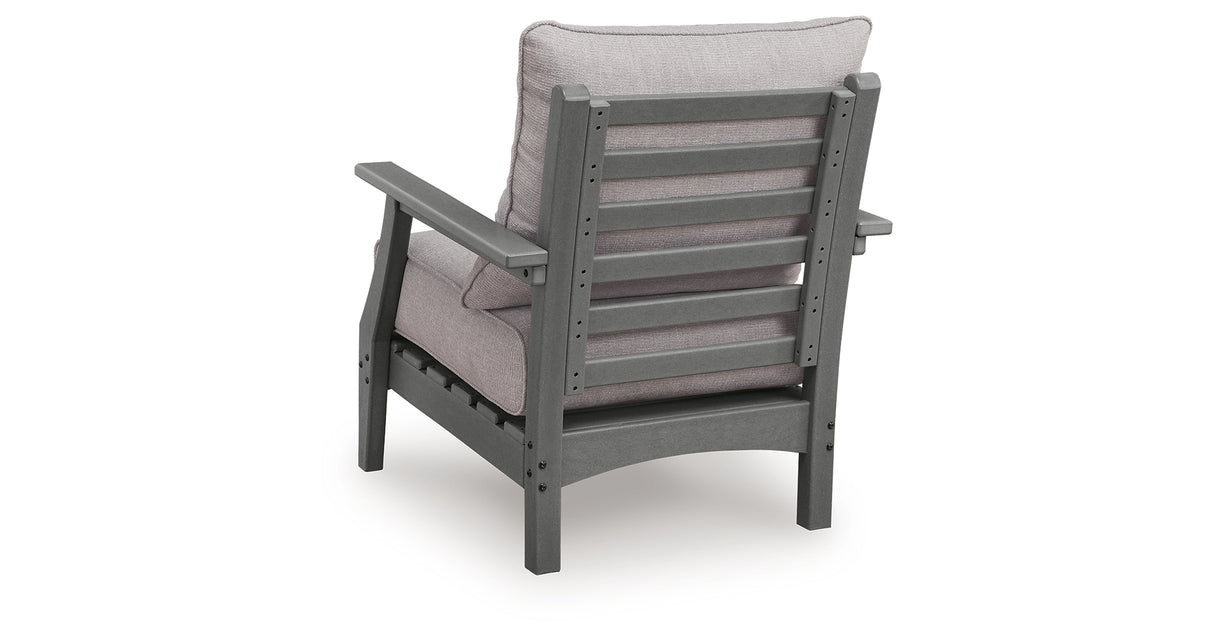 Cove Beach Gray Outdoor Lounge Chair with Cushion from Ashley Furniture - Luna Furniture