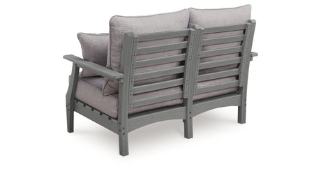 Cove Beach Outdoor Sofa and Loveseat in Gray from Ashley - Luna Furniture
