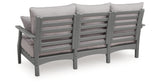 Cove Beach Outdoor Sofa and Loveseat with Coffee Table in Gray from Ashley Furniture - Luna Furniture