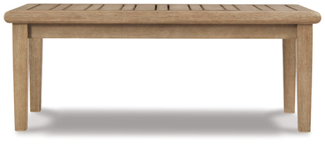 Gerianne Outdoor Coffee Table with 2 End Tables in Grayish Brown from Ashley Furniture - Luna Furniture