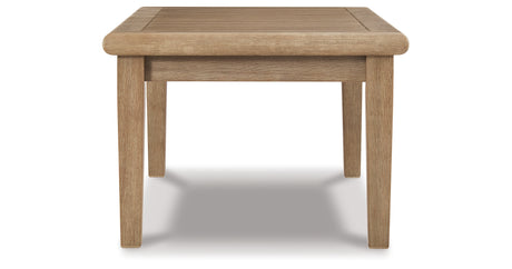 Gerianne Outdoor Coffee Table with 2 End Tables in Grayish Brown from Ashley Furniture - Luna Furniture