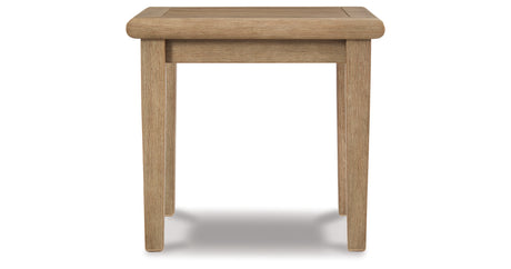 Gerianne Outdoor Coffee Table with 2 End Tables in Grayish Brown from Ashley Furniture - Luna Furniture