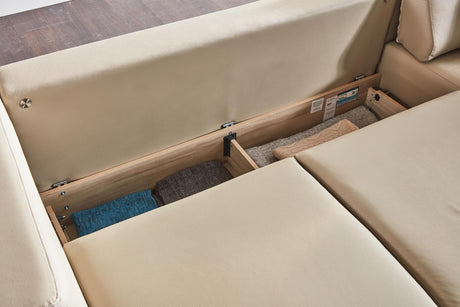 Picasso Santa Glory Cream RAF Chaise Sleeper Sectional from Bellona - Luna Furniture