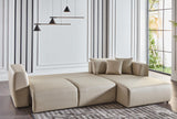 Picasso Santa Glory Cream RAF Chaise Sleeper Sectional from Bellona - Luna Furniture