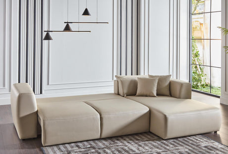 Picasso Santa Glory Cream RAF Chaise Sleeper Sectional from Bellona - Luna Furniture
