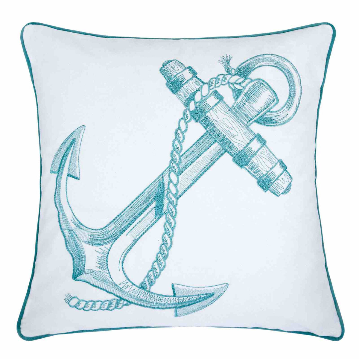 Lorrie White/Teal Accent Pillow from Furniture of America - Luna Furniture