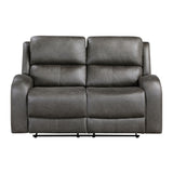 Pagosa Gray Double Reclining Loveseat from Homelegance - Luna Furniture