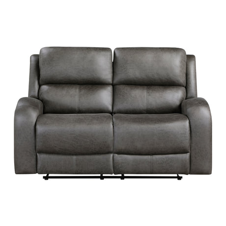Pagosa Gray Double Reclining Loveseat from Homelegance - Luna Furniture