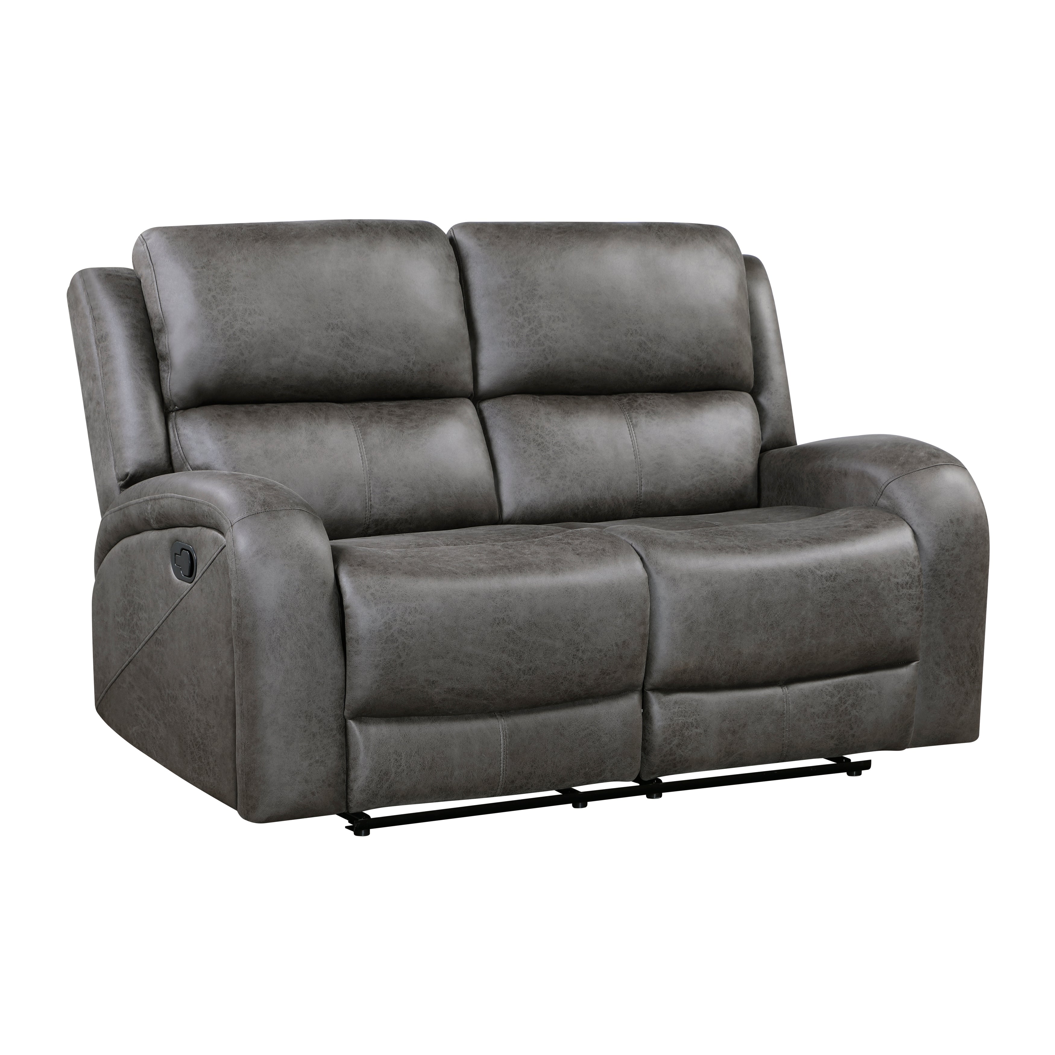 Homelegance Pagosa Gray Double Reclining Loveseat – Luna Furniture