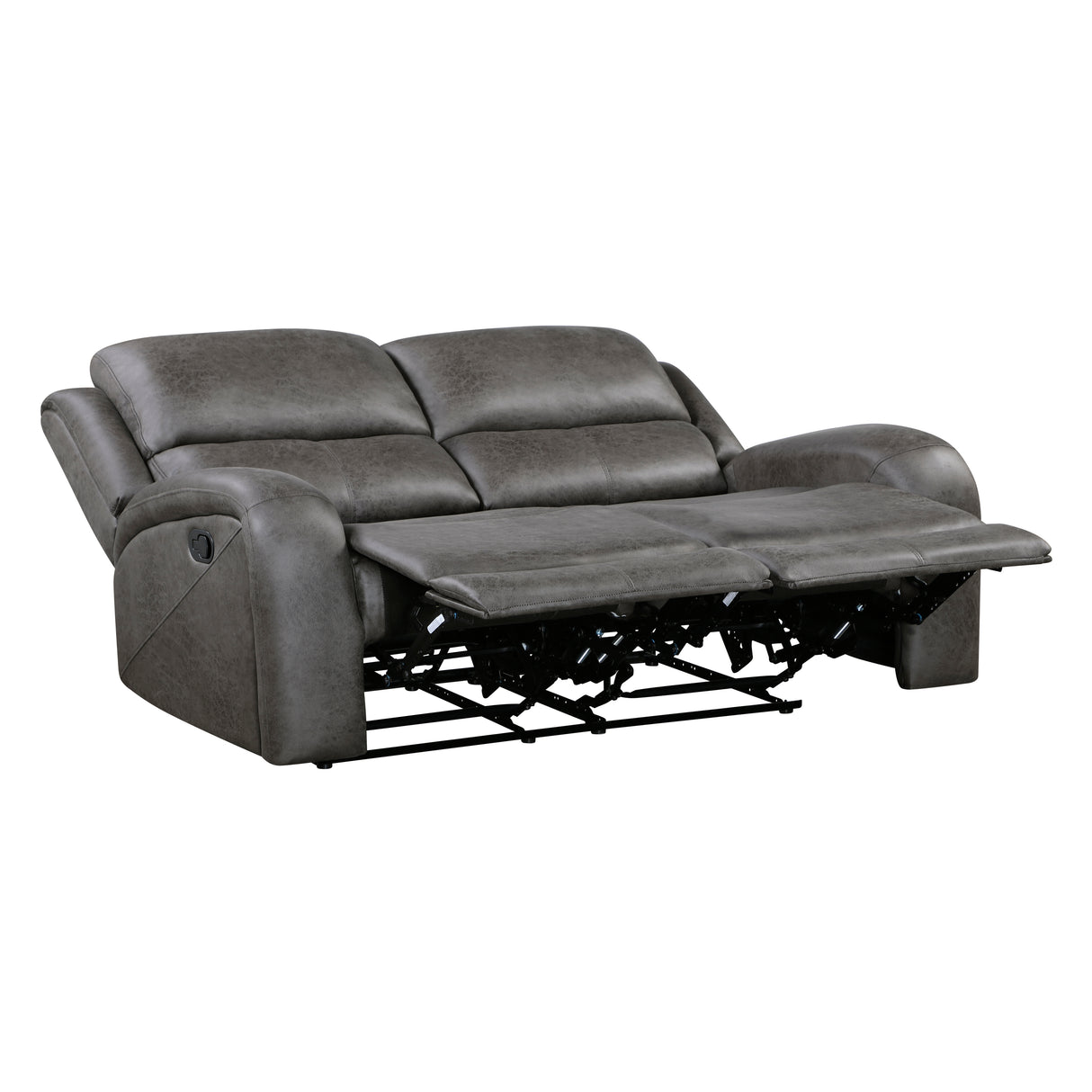 Pagosa Gray Double Reclining Loveseat from Homelegance - Luna Furniture