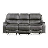 Pagosa Gray Double Reclining Sofa from Homelegance - Luna Furniture