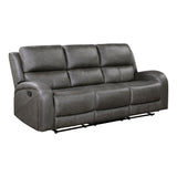 Pagosa Gray Double Reclining Sofa from Homelegance - Luna Furniture