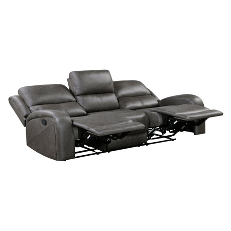 Pagosa Gray Double Reclining Sofa from Homelegance - Luna Furniture