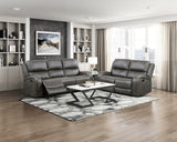 Pagosa Gray Double Reclining Sofa from Homelegance - Luna Furniture