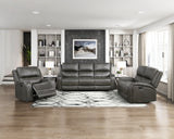 Pagosa Gray Double Reclining Sofa from Homelegance - Luna Furniture