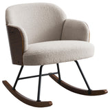 Paige Beige Boucle Mid Back Rocking Chair from Coaster - Luna Furniture
