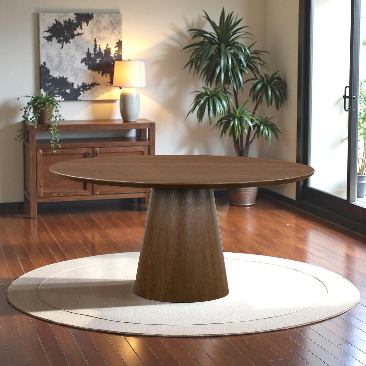 Palamades Round Solid Wood Walnut Dining Table - Large from Ashcroft Furniture - Luna Furniture