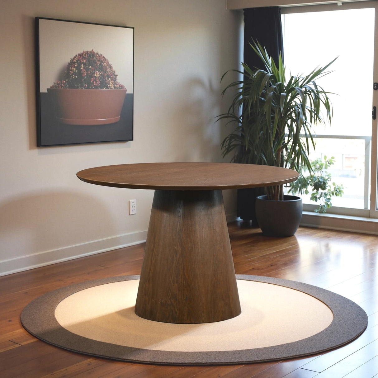 Palamades Round Solid Wood Walnut Dining Table - Small from Ashcroft Furniture - Luna Furniture